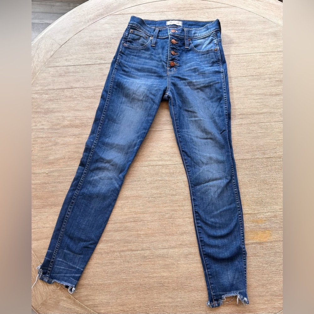 MADEWELL 10" High-Rise Skinny Jeans in Hayes Wash